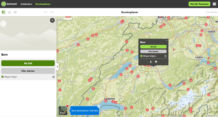 Navigation with Komoot