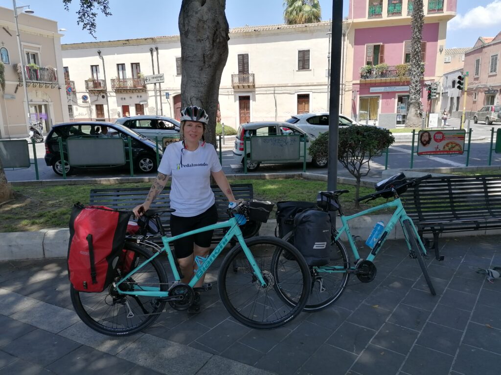 Martina with the two rental bikes