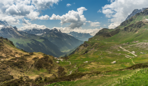 With the touring bike along the alpine panorama route